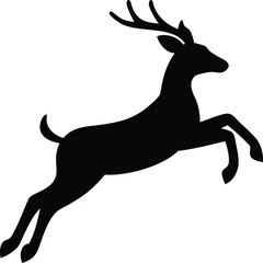 Minimalistic Black Deer Design for Wildlife Branding

