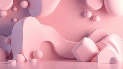 Abstract Pink 3D Render Soft,