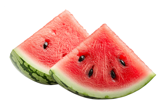 Juicy watermelon slice isolated on transparent background - Powered by Adobe