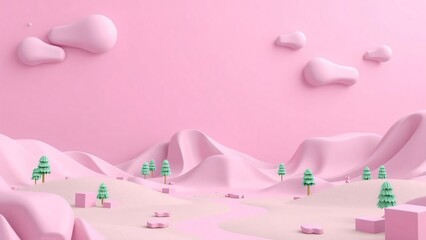 Pastel Pink Dreamland 3D