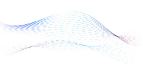 Flowing particles form waves, a gradient light pattern. modern technology background Vector illustration