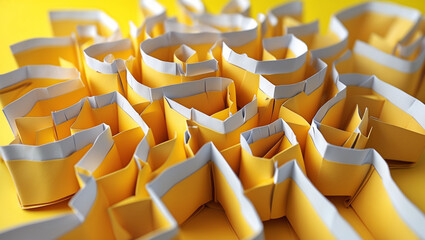 Abstract folded paper effect. Bright colorful yellow backgrounds
