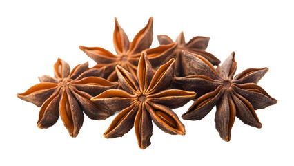 Dry star anise on a white background. isolated background.