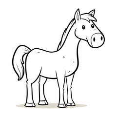 Obraz premium A horse is standing in a field. It has a white face and a black nose. The horse is looking at the camera