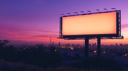 Blank billboard sunset city advertising mockup (1)