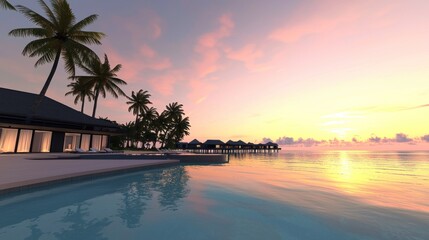 Tranquil Tropical Sunset Resort