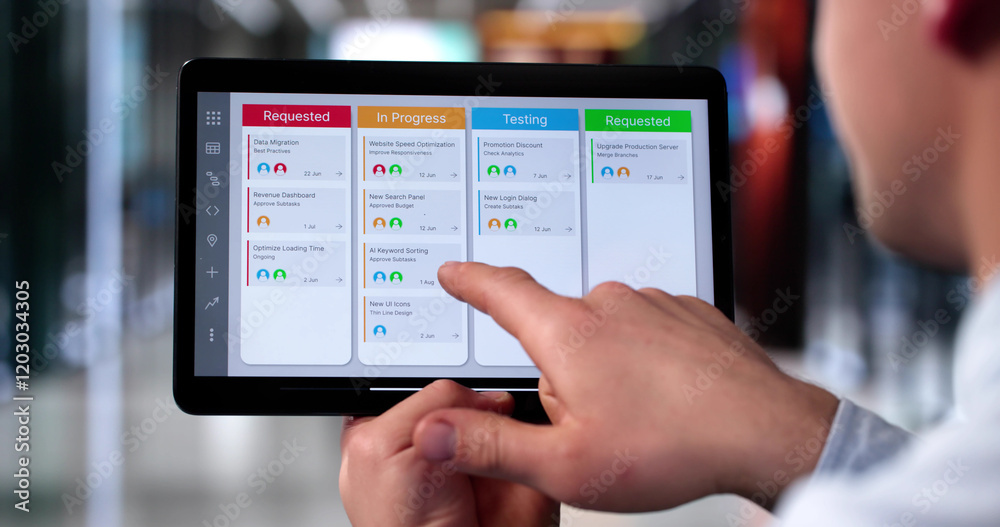 Poster Scrum Project Manager Using Scrum Board