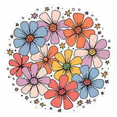 Abstract flowers pattern design
