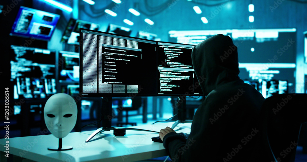 Aufkleber Hacker Stealing Data From Computer