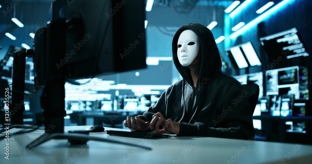 Fototapete Hacker Stealing Data From Computer