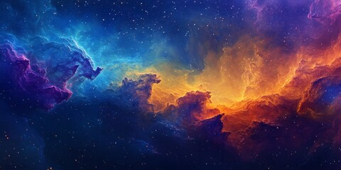 Fototapeta premium Deep Space series featuring a vibrant backdrop of nebulae, stars, and colors, perfect for enhancing your design focused on themes of astronomy, science, space, and spirituality.