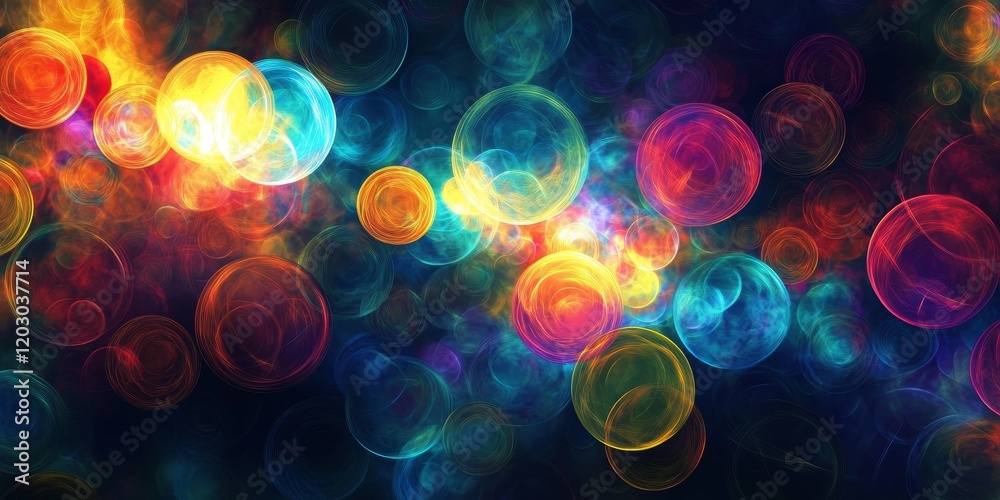 Leinwandbilder vibrant and colorful circles of light create a stunning abstract background, showcasing the beauty o