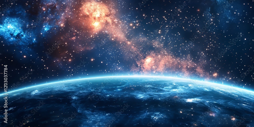 Poster stunning background of space featuring countless stars, creating a mesmerizing scene that showcases 
