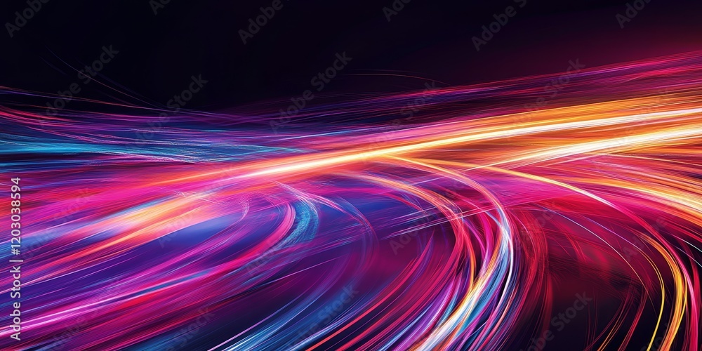 Poster An engaging abstract backdrop featuring striking and colorful trails of light, creating an eye catching visual experience with dynamic movement and energy.