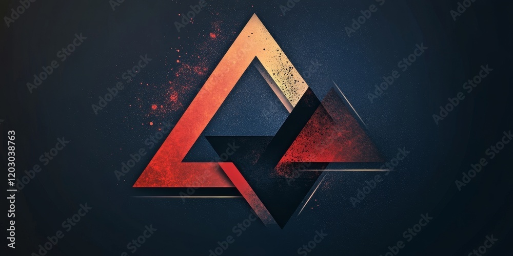 Aufkleber Abstract triangle shaped design for innovative business concepts, showcasing creativity and modern aesthetics. This triangle shaped abstract design emphasizes a unique approach to business visuals.