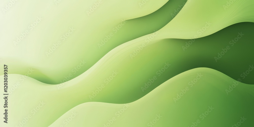 Fototapete Abstract green template background featuring a light green gradient, perfect for a Christmas glowing pattern design. This bright paper background serves as a blank digital banner for various uses.