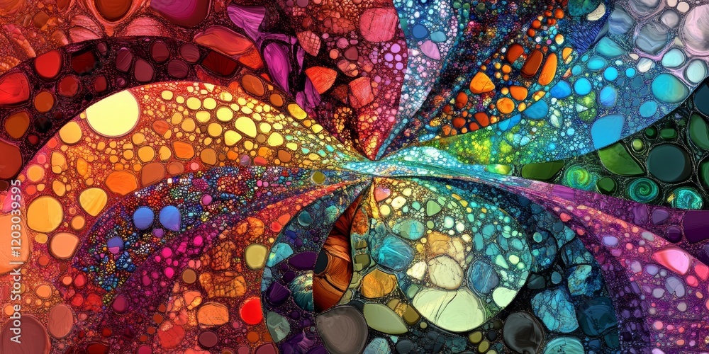 Aufkleber Lively digital artwork featuring immaculate mosaic designs that are pixel perfect and exceptionally vibrant, showcasing intricate and colorful patterns throughout the piece.