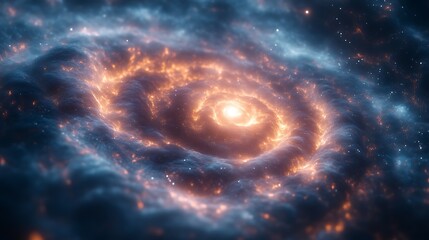 Obraz premium Fiery Cosmic Nebula Swirling In Space