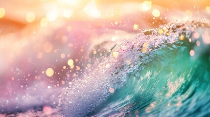 Ocean Wave with Sparkling Light Effects