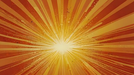 Obraz premium Retro Sunburst Pattern 70s Pop Art & Vibrant Sunbeam Design V8