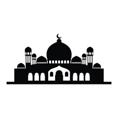 Mosque Silhouette Against Serene Sunset Sky