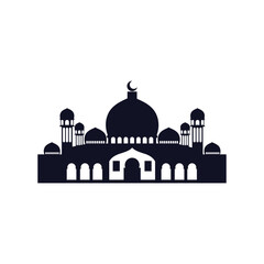 Mosque Silhouette Against Serene Sunset Sky