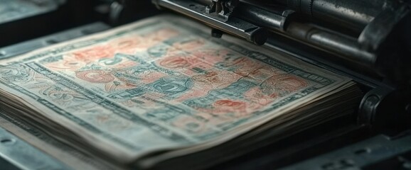 Vintage Banknote Printing Process
