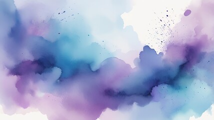 Obraz premium Dreamy abstract watercolor background in shades of blue and purple, with a smooth gradient effect.