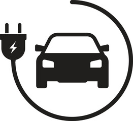 Electric car with plug icon 