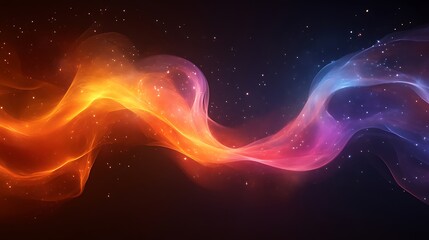 Obraz premium Abstract Cosmic Nebula Wave with Glowing Colors