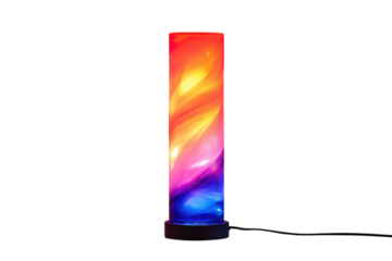 Colorful LED lamp with swirling design brightens up modern living space