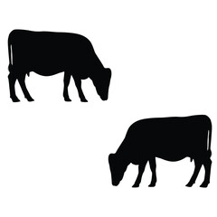 Cow Silhouette, Cow Vector Silhouette, Cow cartoon Silhouette, Cow illustration, Cow icon Silhouette, Cow Silhouette illustration