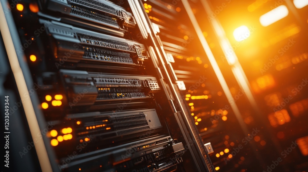 Aufkleber Illuminated Server Racks In Modern Data Center