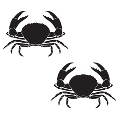 Crab Silhouette, Crab Vector Silhouette, Crab cartoon Silhouette, Crab illustration, Crab icon Silhouette, Crab Silhouette illustration