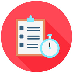 project management rounded flat color icon, use for UI, UX, app and web development, digital or print. for digital industry, education, business, finance, project management.