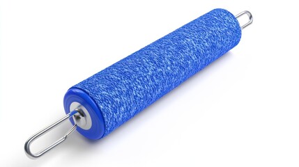 Blue foam roller, isolated, studio shot, fitness, exercise
