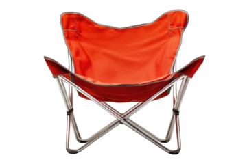 Bright orange folding chair perfect for outdoor events and relaxation in parks or backyards during warm days