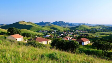 Peaceful Rural Village in Rolling Hills