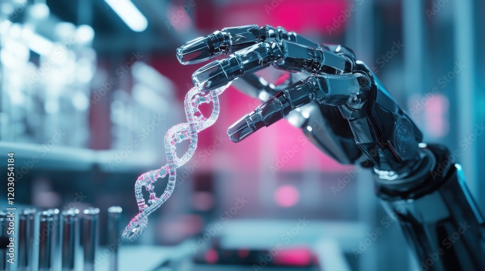 Poster Robotic Hand Manipulating a DNA Strand in a Lab