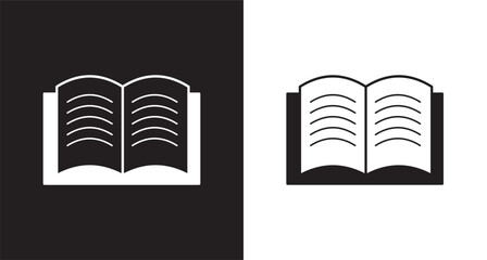 Open book icon pictogram set illustration