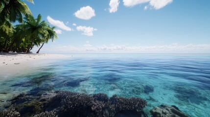 Obraz premium Tranquil Tropical Beach Scene