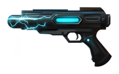 Electroshock weapon tool isolated on a transparent background