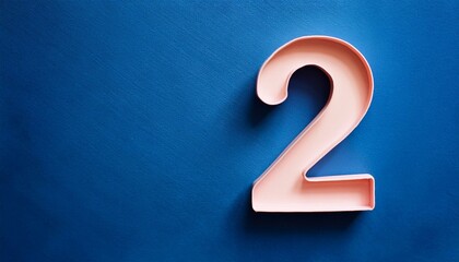 Naklejka premium Banner number 2 on blue background, copy space. Generated image
