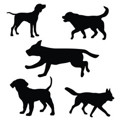 Dog Silhouette, Dog Vector Silhouette, Dog cartoon Silhouette, Dog illustration, Dog icon Silhouette, Dog Silhouette illustration