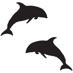 Dolphin Silhouette, Dolphin Vector Silhouette, Dolphin cartoon Silhouette, Dolphin illustration, Dolphin icon Silhouette, Dolphin Silhouette illustration