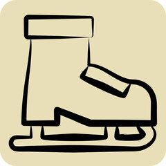 Icon Roller Skates. related to Hobbies symbol. hand drawn style. design editable