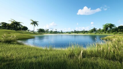 Tropical lake landscape