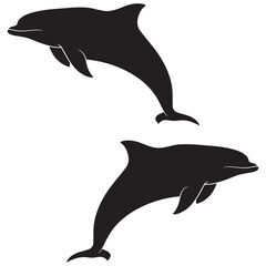 Dolphin Silhouette, Dolphin Vector Silhouette, Dolphin cartoon Silhouette, Dolphin illustration, Dolphin icon Silhouette, Dolphin Silhouette illustration