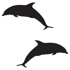 Dolphin Silhouette, Dolphin Vector Silhouette, Dolphin cartoon Silhouette, Dolphin illustration, Dolphin icon Silhouette, Dolphin Silhouette illustration