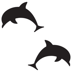 Obraz premium Dolphin Silhouette, Dolphin Vector Silhouette, Dolphin cartoon Silhouette, Dolphin illustration, Dolphin icon Silhouette, Dolphin Silhouette illustration